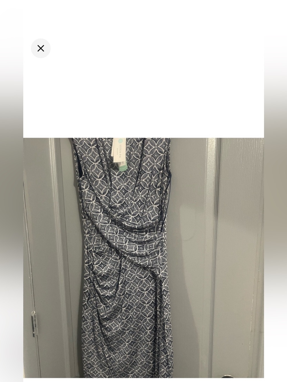 Kut from the Kloth Black and White Ruched Sheath Midi Dress - Picture 4 of 4